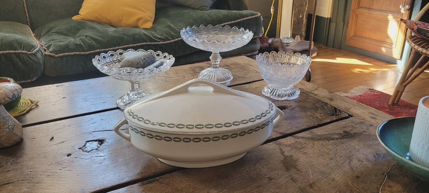 Sarreguemines iron earth tureen