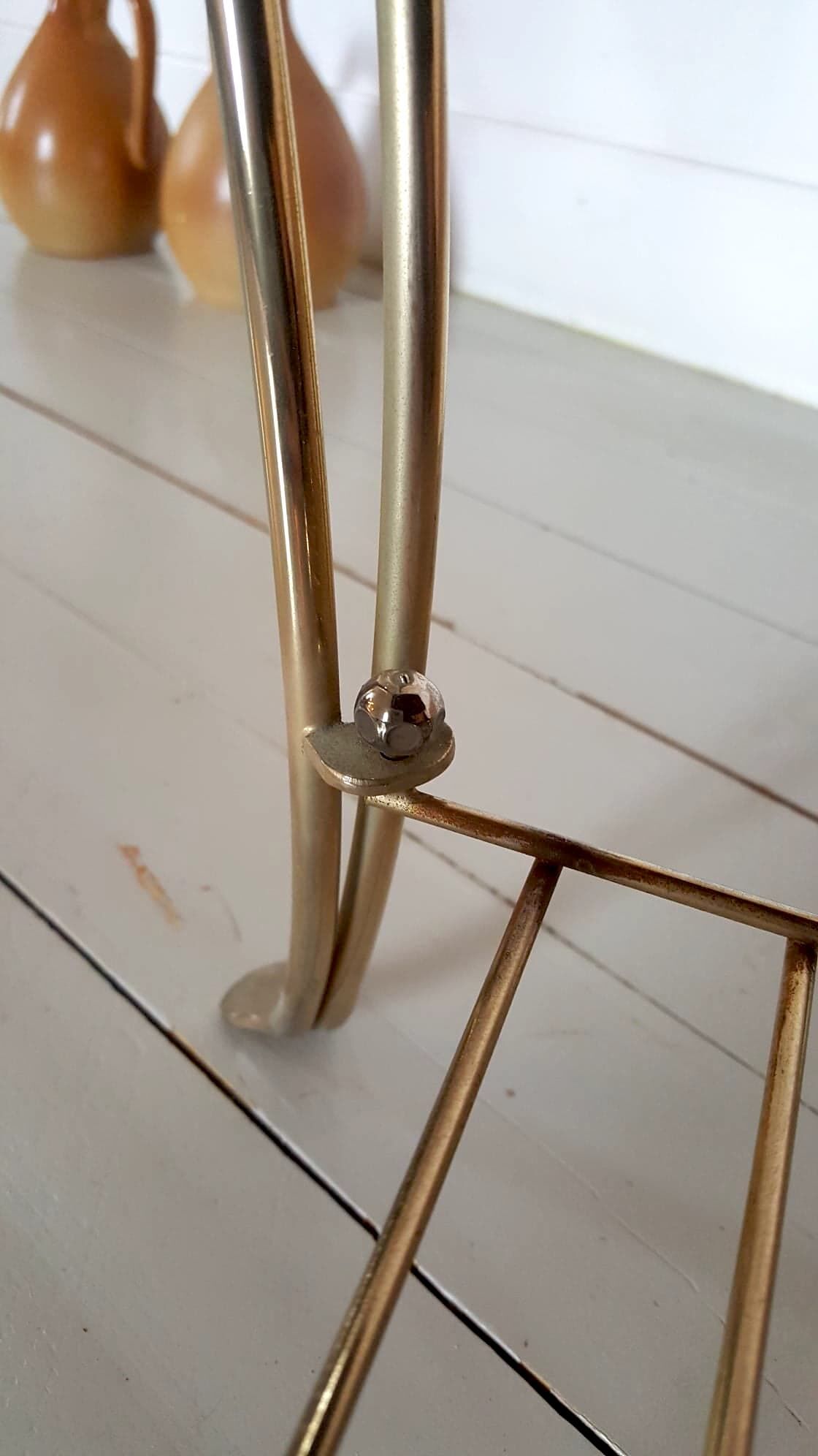 Vintage coffee table in laqué wood and gold metal