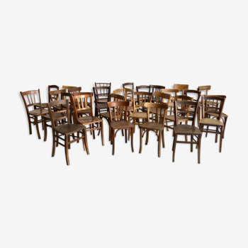 Lot de 30 chaises bistrot dépareillé french Restaurant