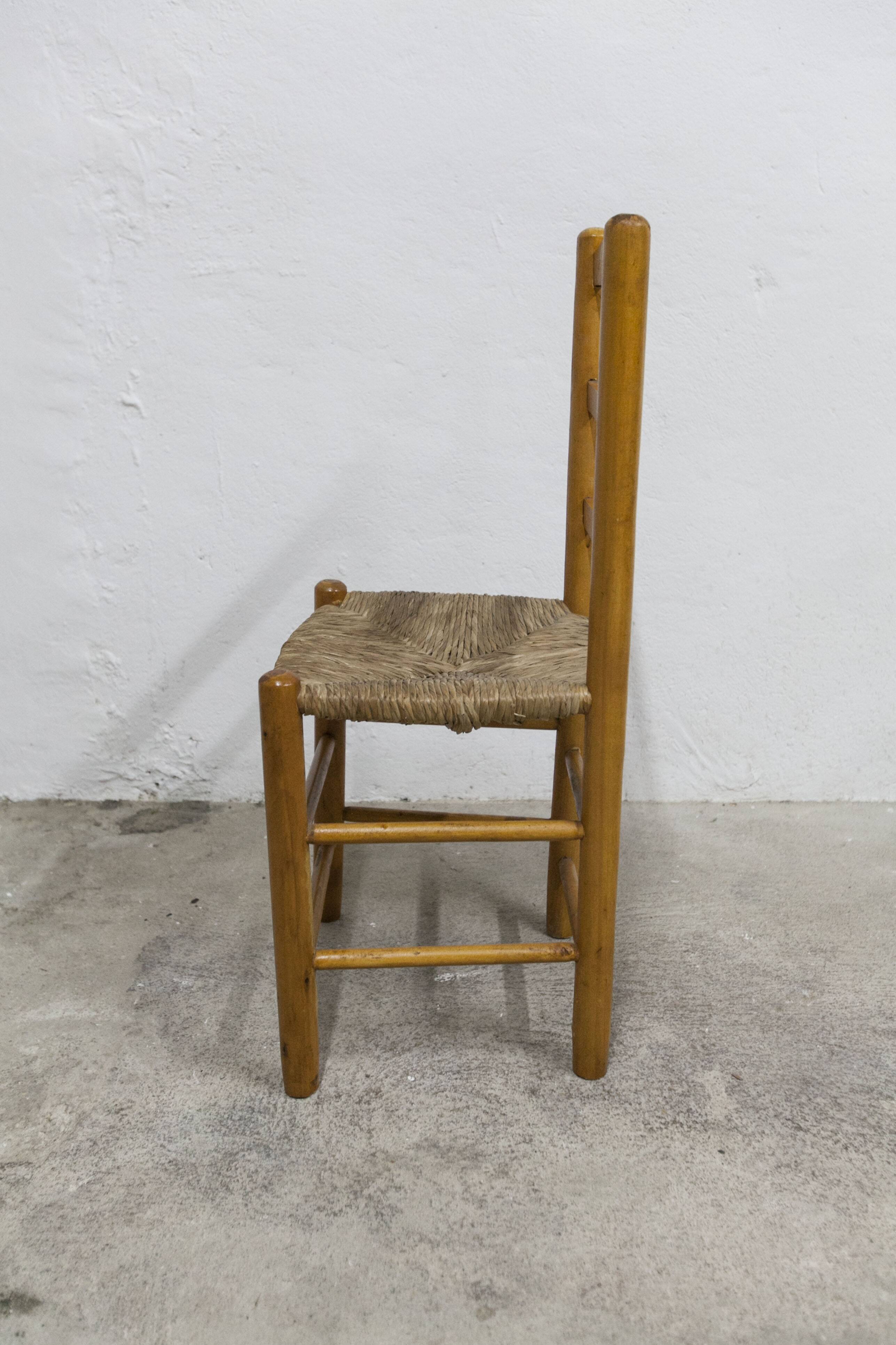 Pair of rustic chairs in solid ash