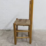 Pair of rustic chairs in solid ash