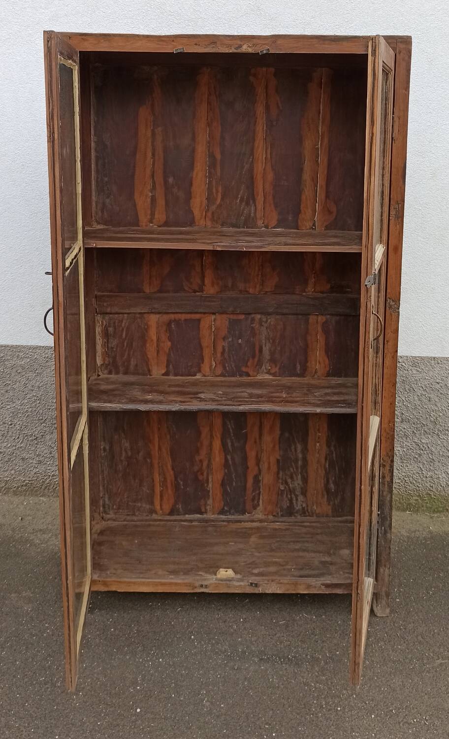 Old wooden glazed cabinet