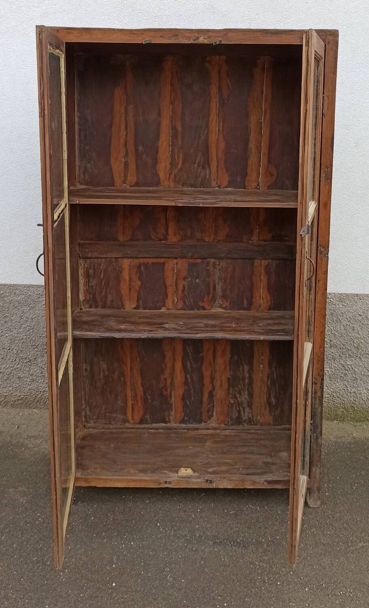 Old wooden glazed cabinet