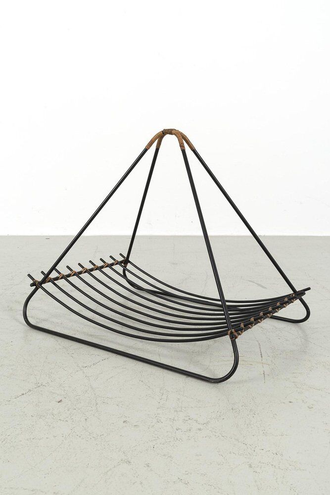 Porte-revues en rotin vintage