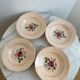 Set of 4 deep plates Sarreguemines Hand-painted