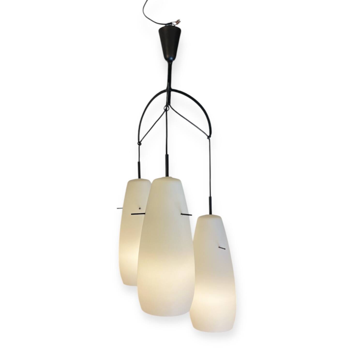 Italian Opaline Pendant Lamp, 1950s