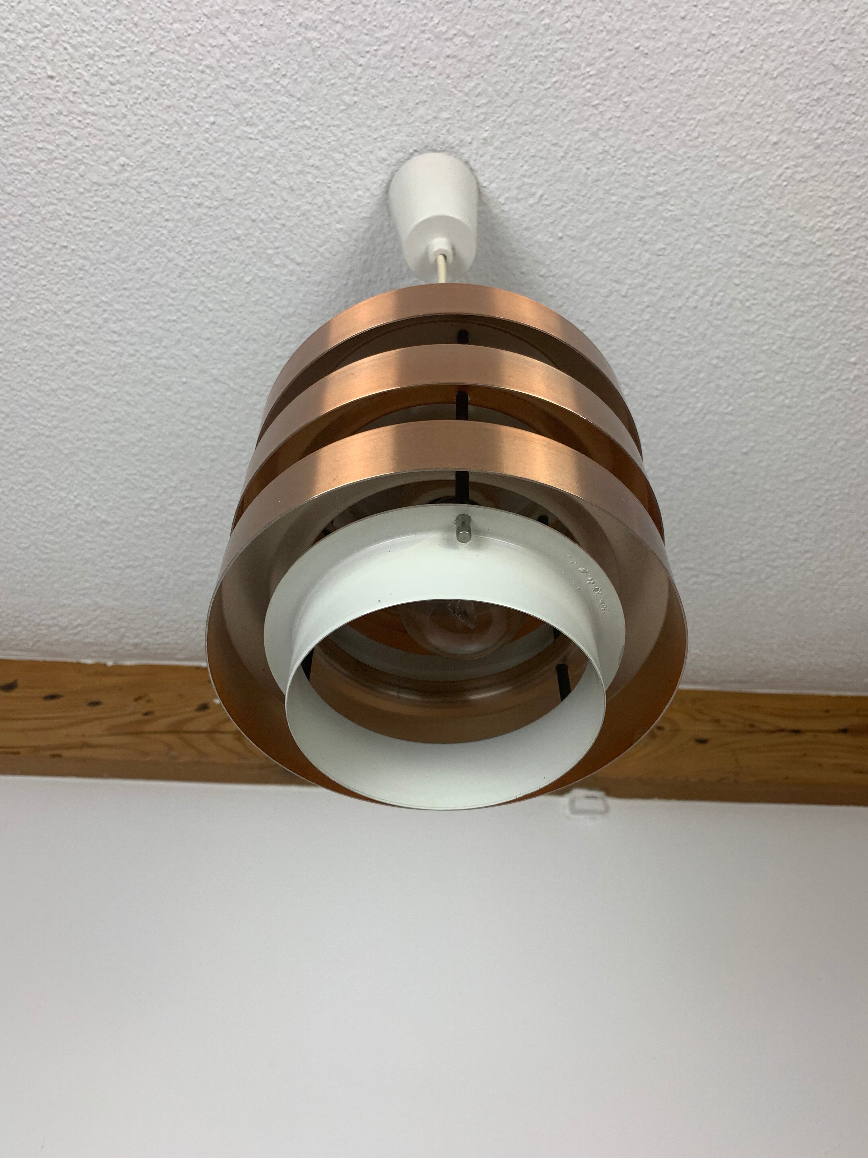 Scandinavian copper pendant lamp by MetallDrucker 60s