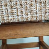 Scandinavian wood and fabric stool