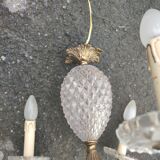Lustre suspension ananas verre laiton 5 de style hollywood regency