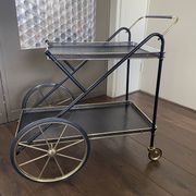 Vintage Italian brass and metal bar cart, 1950s