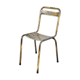 Chaise bistro en métal jaune