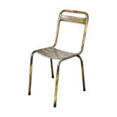 Yellow metal bistro chair