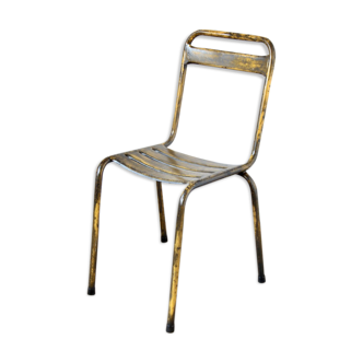 Yellow metal bistro chair