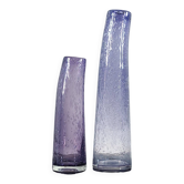 Duo of bubble glass flower vases