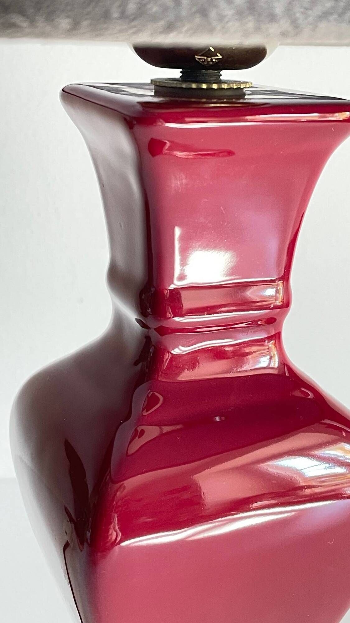 VINTAGE Chic Ceramic and Velvet LAMP