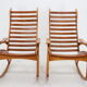 Paire de rocking chairs en hêtre rares des années 1960 par ULUV, Tchécoslovaquie