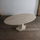 Table à manger ovale ‘Argo’ en travertin par Carlo Scarpa pour Simon Gavina, années 1970