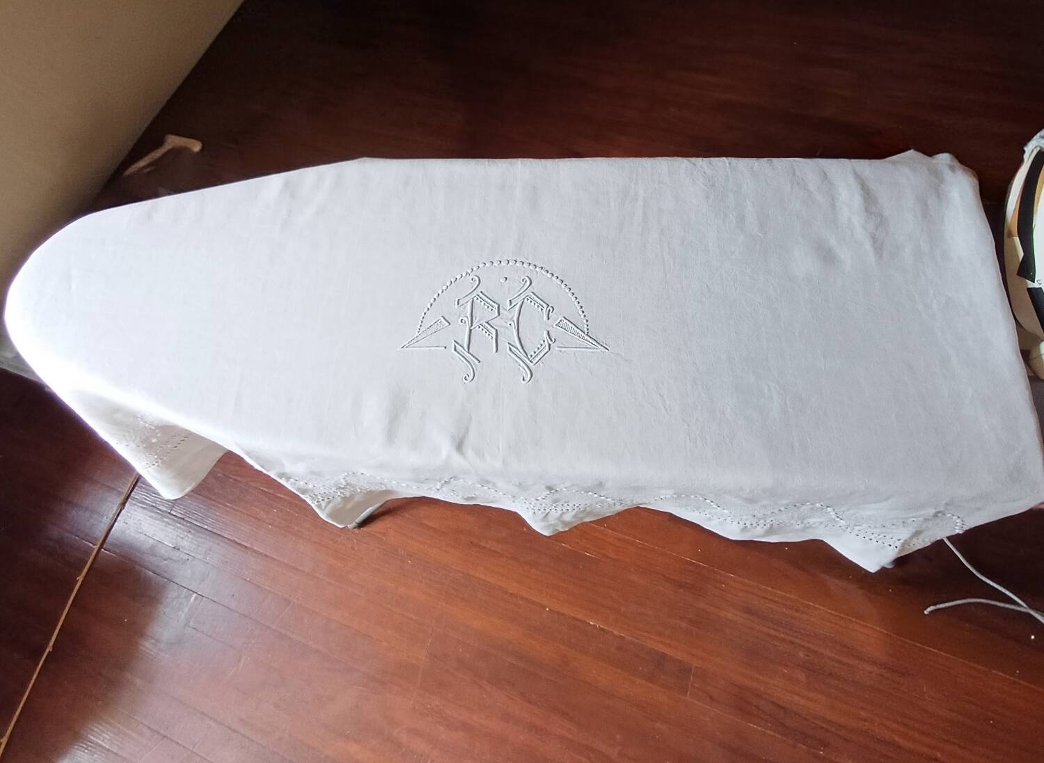 Old large linen and cotton sheet