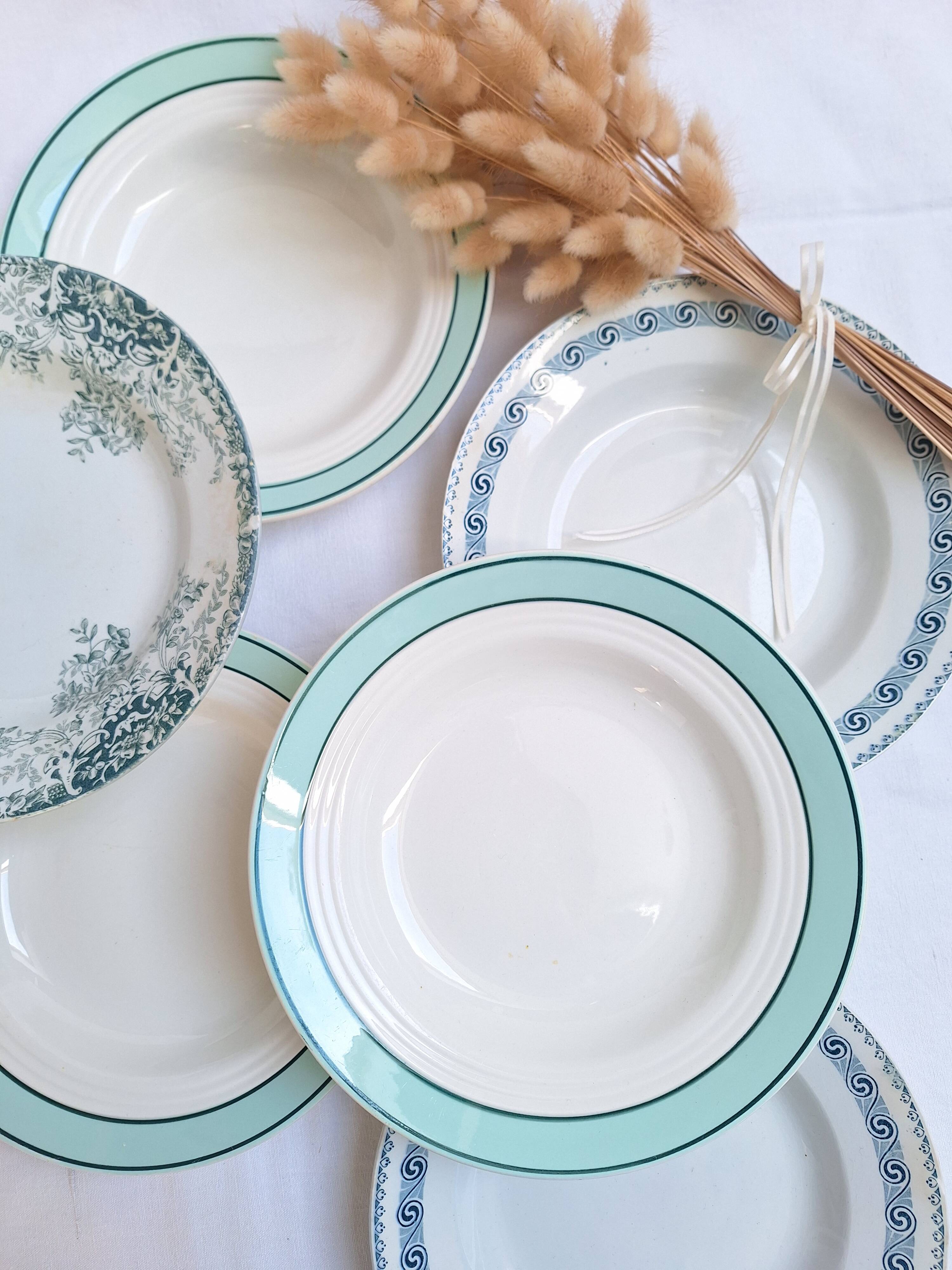 Assiettes creuses vertes St Amand, Céranord