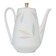 White teapot with pastel flowers