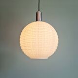Vintage textured white opaline pendant light, 1960s-70s