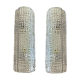 Ensemble de deux appliques murales en verre de Murano transparent "Crocodile"