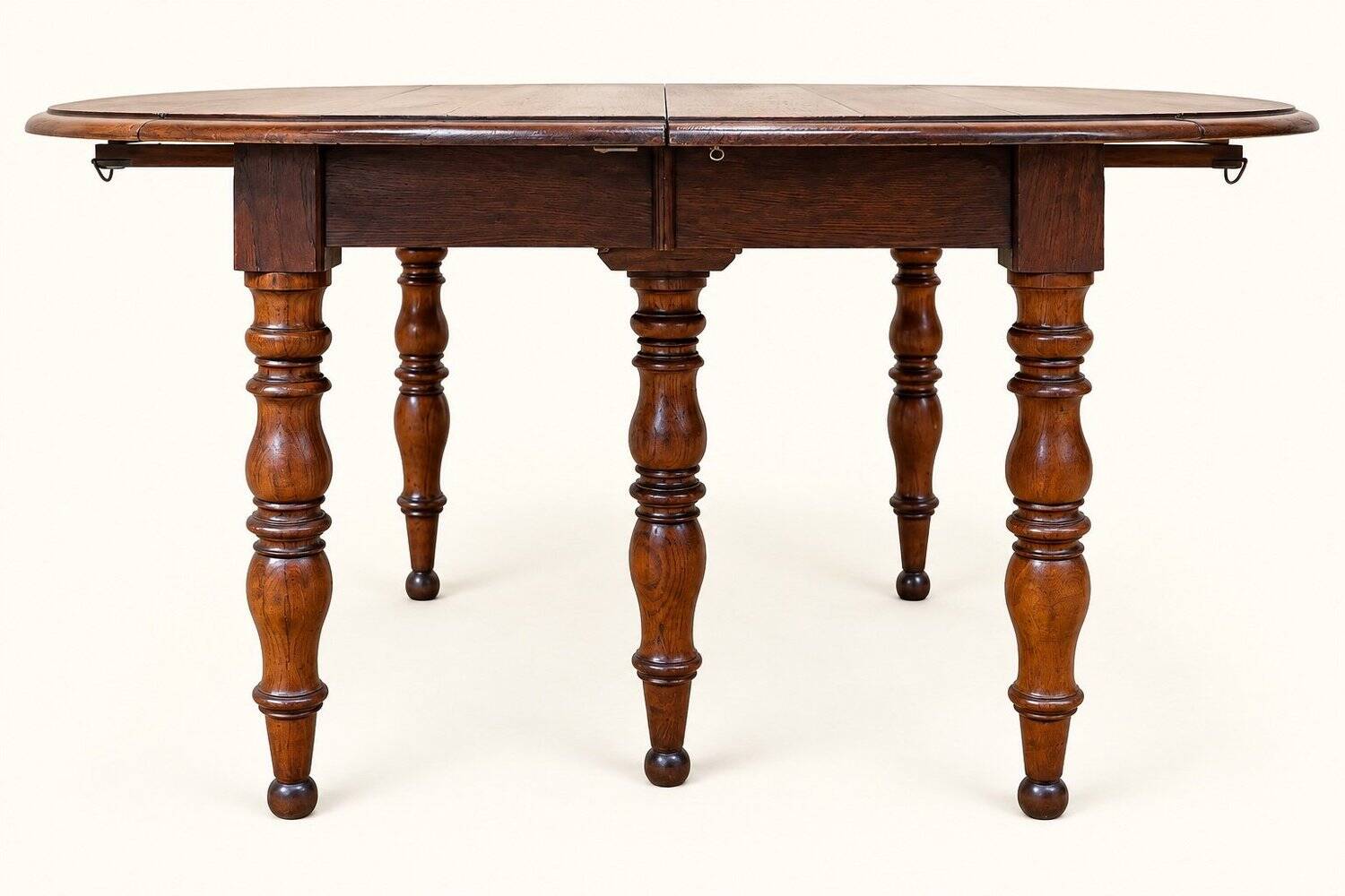 Extendable oval table Louis-Philippe solid oak 19th century