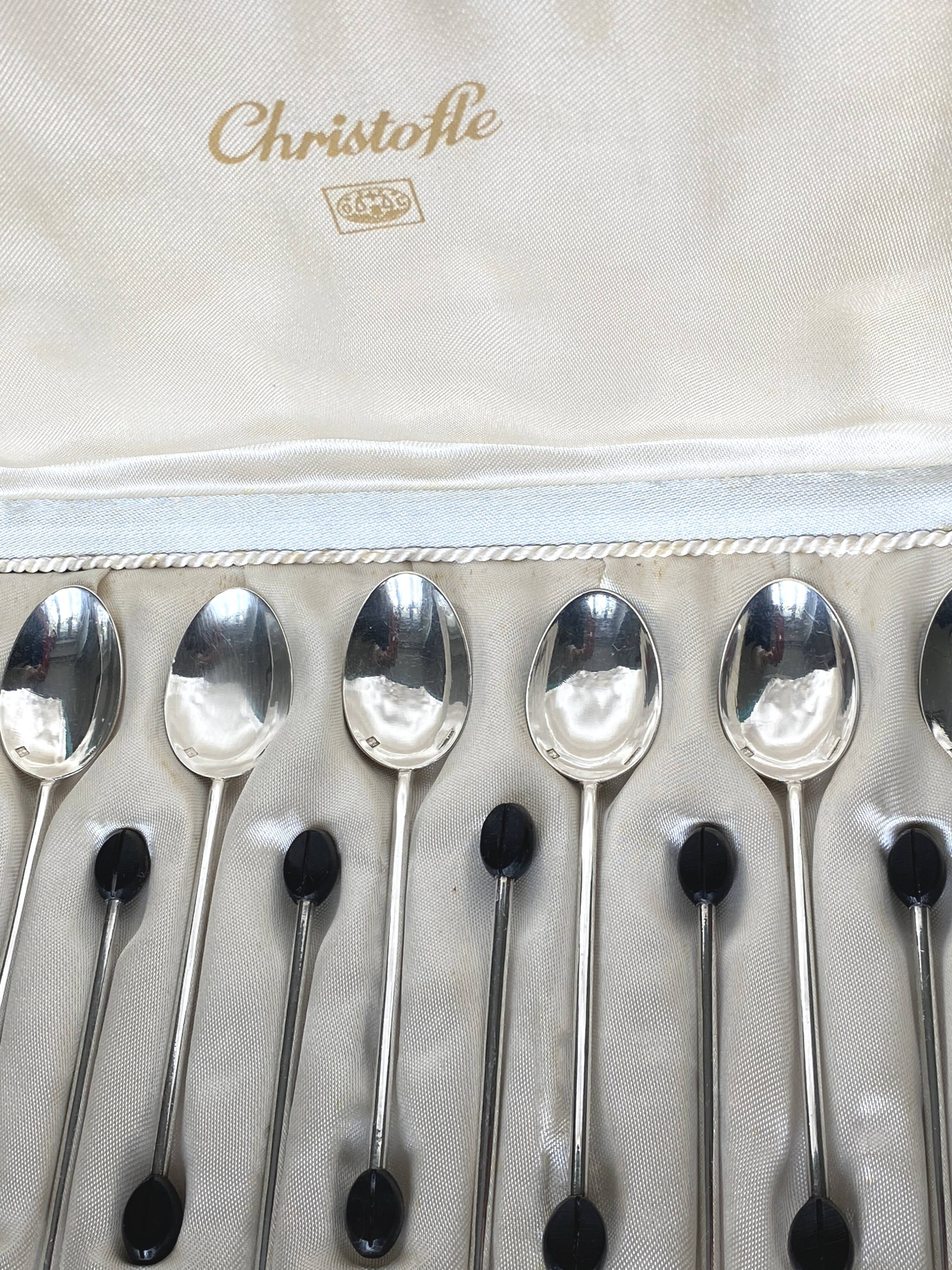 Christofle - 12 espresso spoons model Coffee Bean silver-plated metal