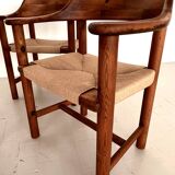Rainer Daumiller Dining Chairs in Pine and New Paper Cord, 1970s