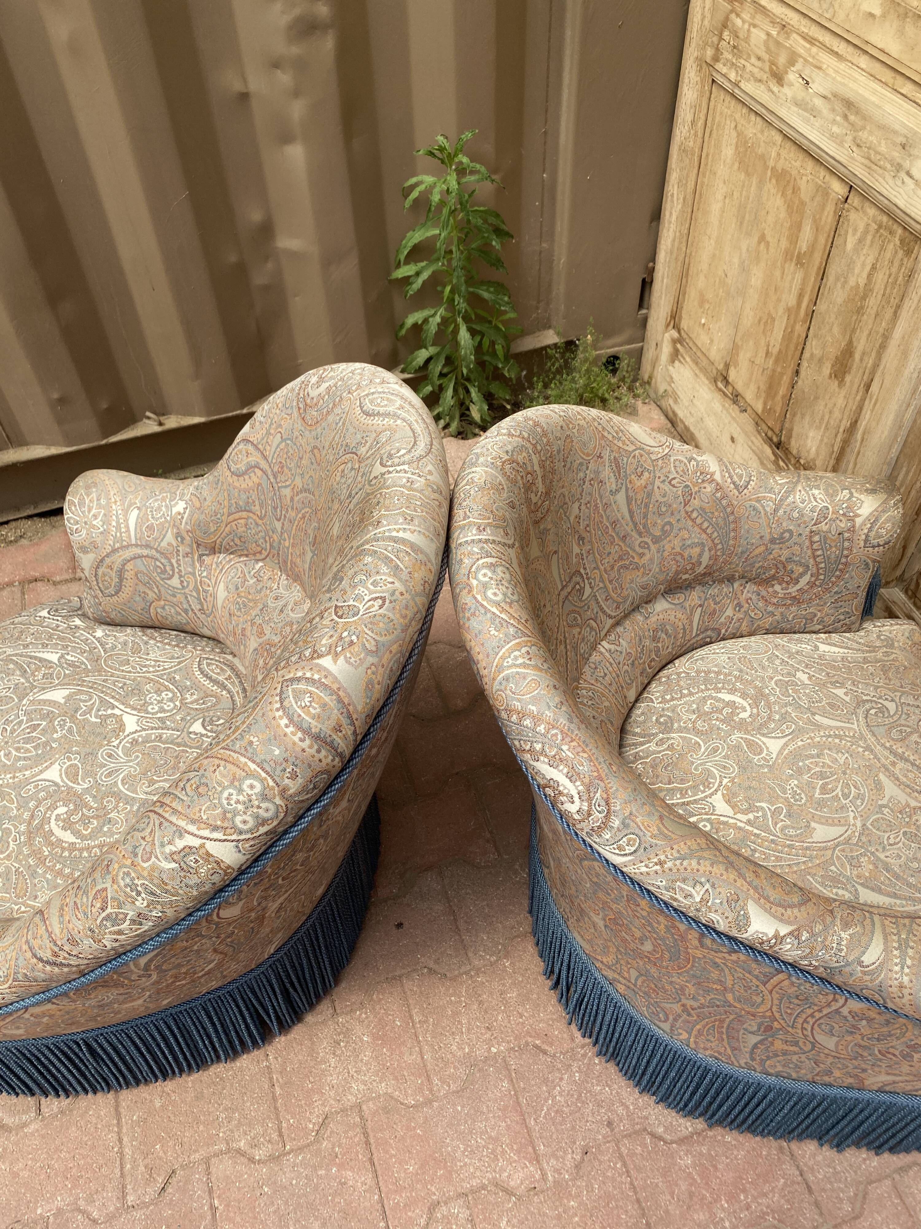 Pair of toad armchairs