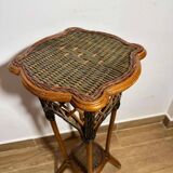 Rattan Plant Stand Cane Vintage Old Flower Vase Pot Garden Bamboo