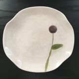 Plat décor fleur mauve