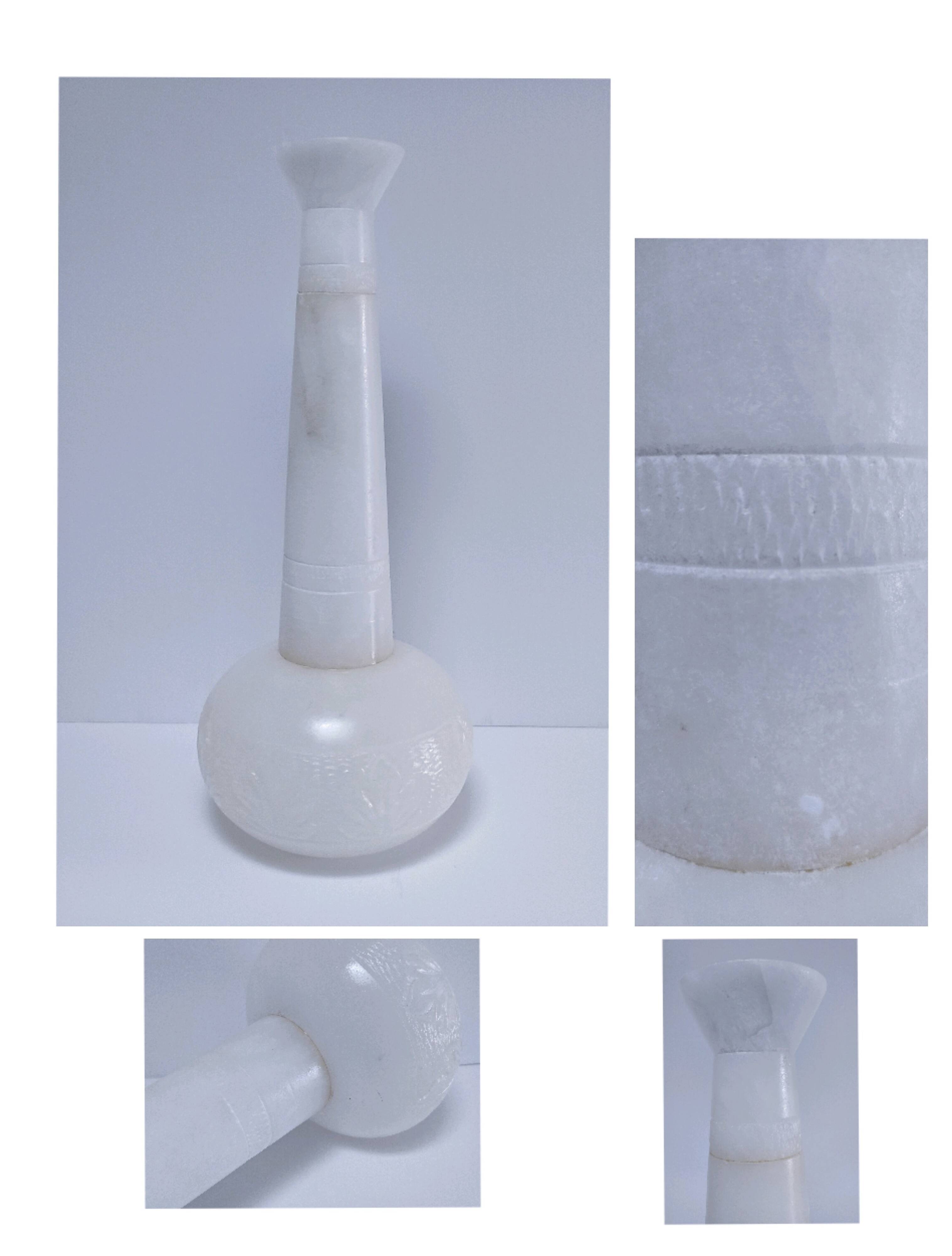 high alabaster vase xl h. 40.5 cm vintage