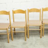 Modernist convertible oval table set and 4 matching chairs 1990