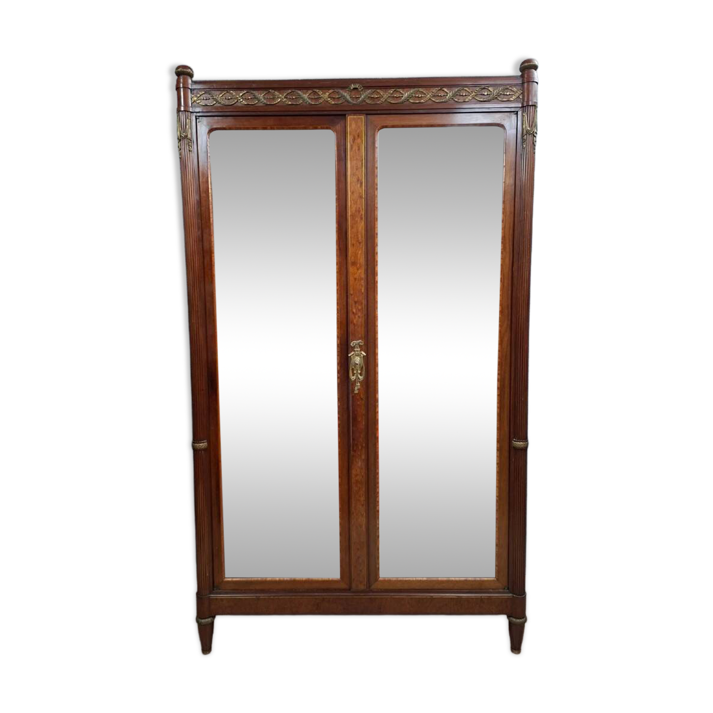 Mahogany and veneer wardrobe – Louis XVI style – Late 19th century