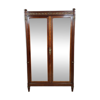 Mahogany and veneer wardrobe – Louis XVI style – Late 19th century