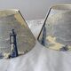 Lot de 2 abat-jour, toile jouy deco Marine