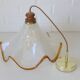 Hand Blown Murano Glass Pendant Light – Amber Rim, 1970s Italy Design