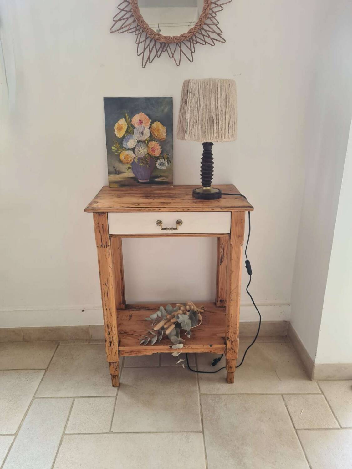 Country chic console side table