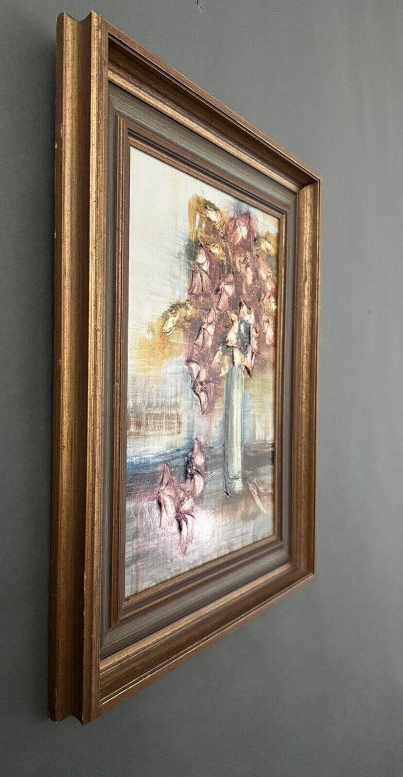 Oil on panel 20th century still life bouquet of flowers by Mazen