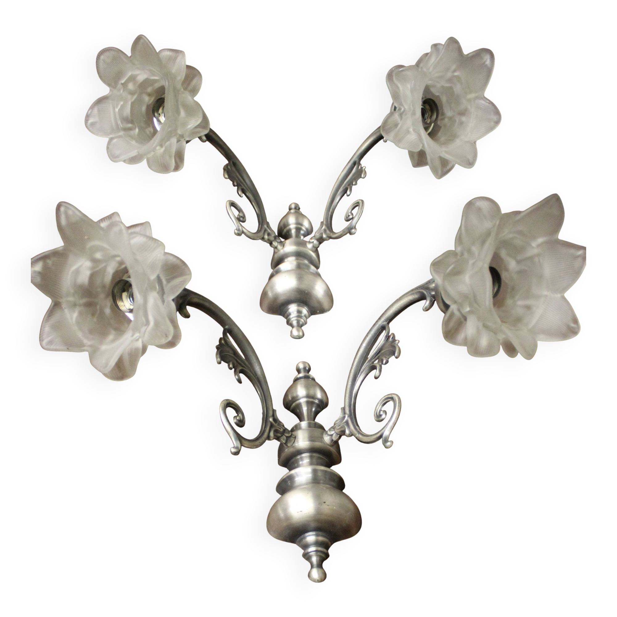 Pair of wall sconces with 2 light arms