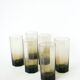Set of 6 octagonal Long Drink glasses, smoked glass, design, 1970 - 15