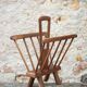 Vintage brutalist wooden magazine rack, magazine holder, newspaper, magazine.
