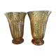 2 moulded pressed glass vases