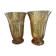 2 moulded pressed glass vases