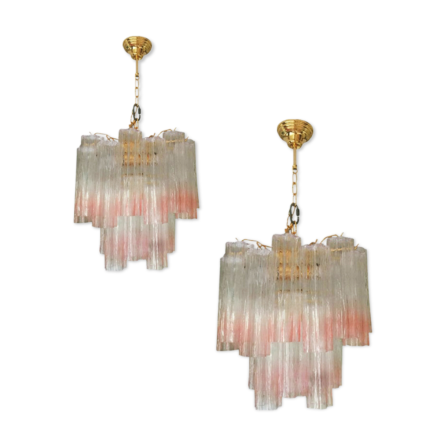 Paire of chandeliers en verre de Murano