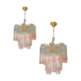 Paire of chandeliers en verre de Murano