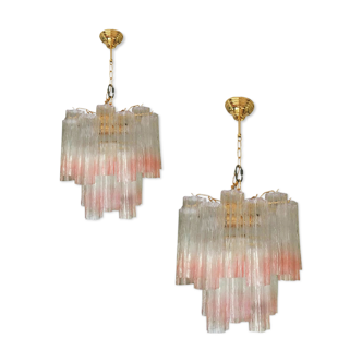 Paire of chandeliers en verre de Murano