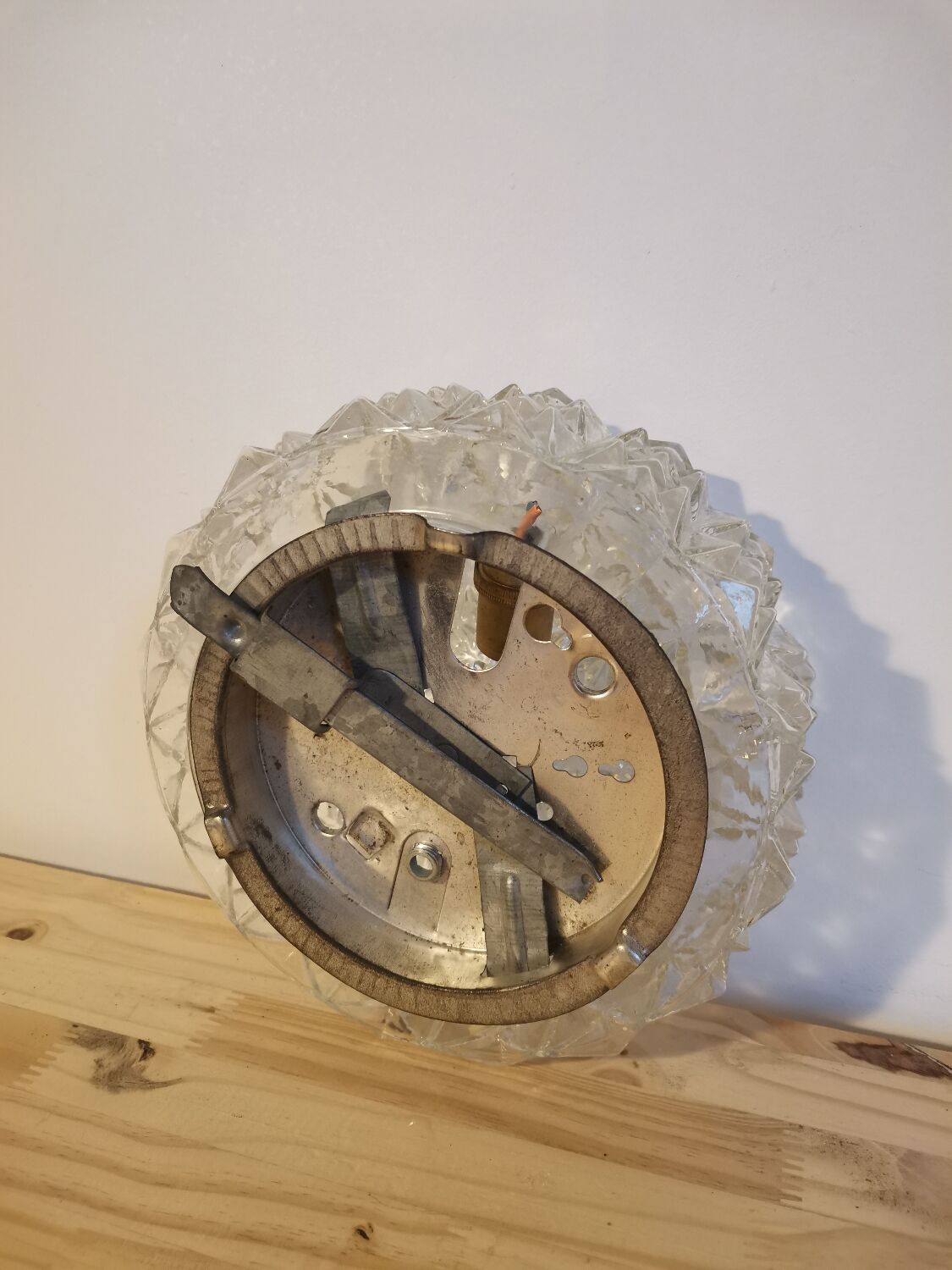 Vintage ceiling lamp molded glass