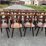 Set of 14 brutalist Scandinavian chairs